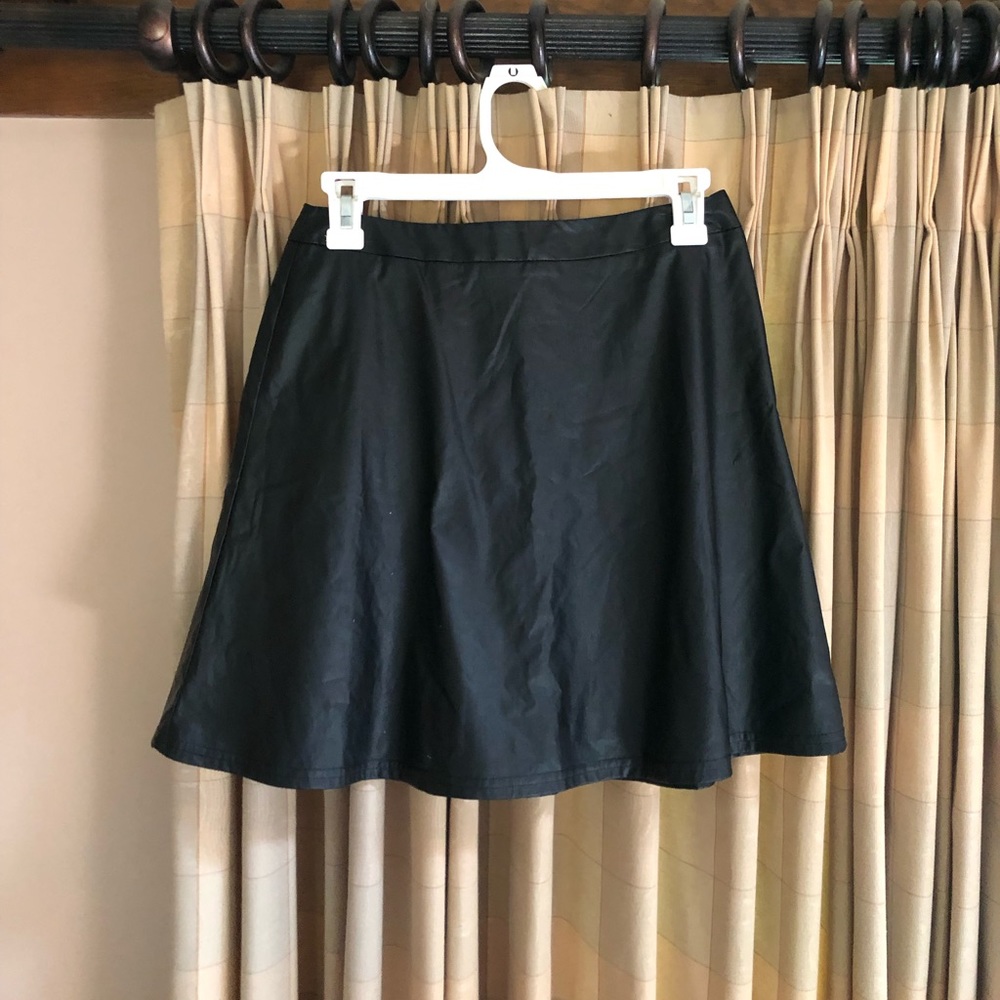 Black leather skirt